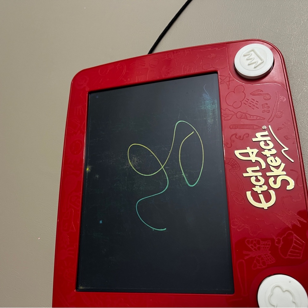 Etch A Sketch Red Drawing Pad Multicolored Screen Stylus Stampers toy - Picture 6 of 9